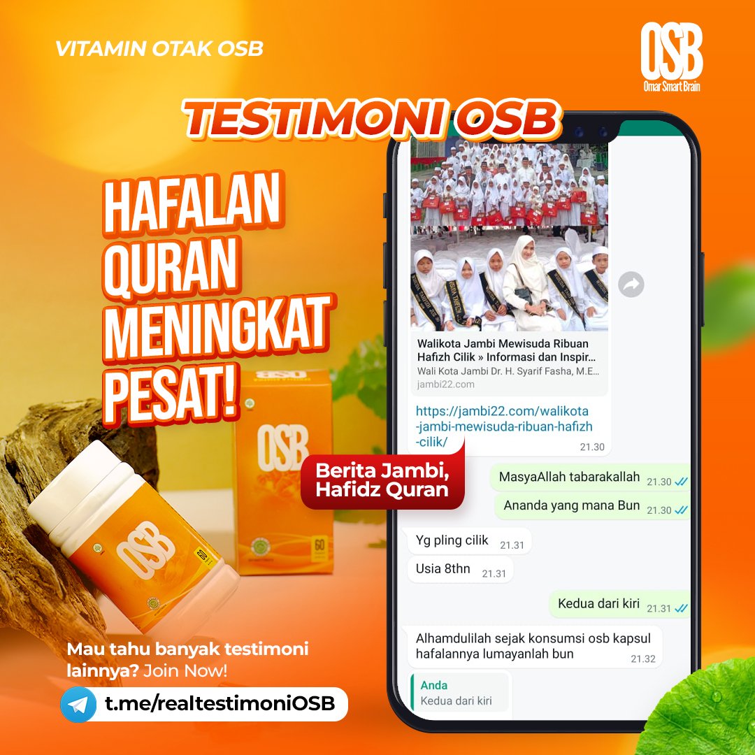 Testimoni konsumen OSB — hafalan anak meningkat